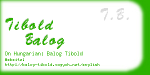 tibold balog business card